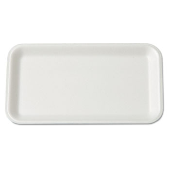 Genpak Supermarket Tray, Foam, White, 8-1/4x4-3/4, 125/BG, 4 BG/CT