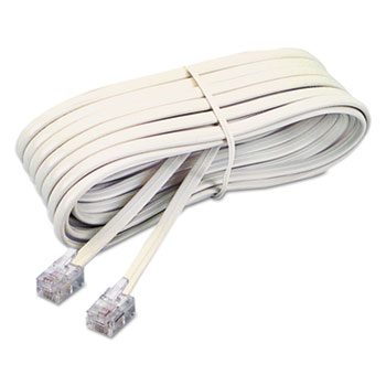 Softalk Telephone Extension Cord, Plug/Plug, 7 ft., Ivory