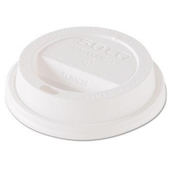 SOLO&#174; Cup Company Traveler Dome Hot Cup Lid, Fits 8oz Cups, White, 100/Pack, 10 Packs/Carton