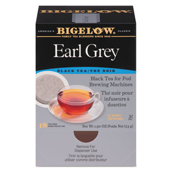 Bigelow Earl Grey Black Tea Pods, 1.90 oz, 18/Box