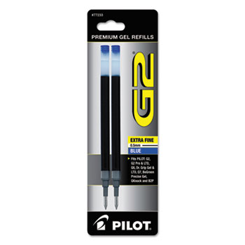 Pilot&#174; Refill for G2 Gel, Dr. Grip Gel/Ltd, ExecuGel G6, Q7, Ex Fine, Blue, 2/Pack