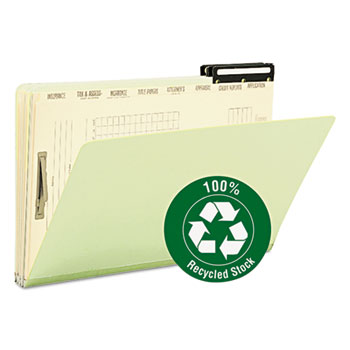 Smead Pressboard Mortgage File Folder with Dividers &amp; Metal Tab, Legal, Green, 10/Box