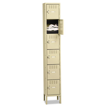 Tennsco Box Compartments with Legs, Single Stack, 12w x 18d x 78h, Sand