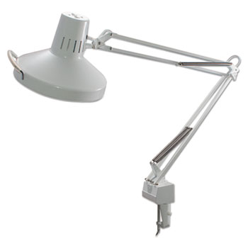 Ledu&#174; Three-Way Incandescent/Fluorescent Clamp-On Lamp, 40&quot; Reach, White