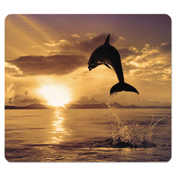 Fellowes Recycled Mouse Pad, Nonskid Base, 7 1/2 x 9, Dolphin