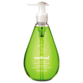 Method&#174; Gel Hand Wash, Cucumber Scent, Bright Green, 12 oz. Bottle