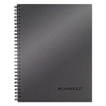 Cambridge Side-Bound Guided Business Notebook, 7 1/4 x 9 1/2, Platinum, 80 Sheets