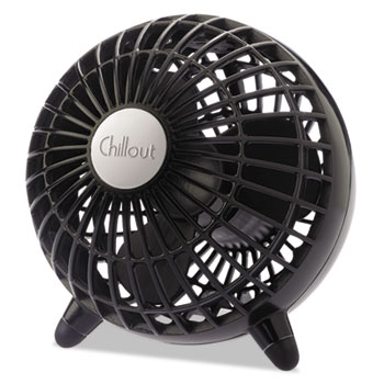 Chillout&#174; Personal Desk Fan with USB/AC Adapter, Black