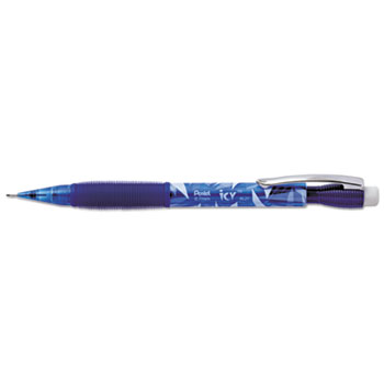Pentel&#174; Icy Mechanical Pencil, .7mm, Translucent Blue, Dozen
