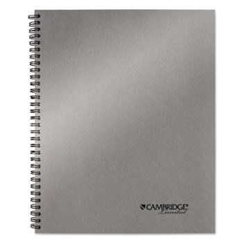 Cambridge Side-Bound Guided Business Notebook, 8 7/8 x 11, Silver, 80 Sheets