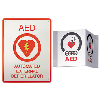 ZOLL&#174; AED Wall Sign Package, 8 1/2 x 11, White/Red, 2/Kit