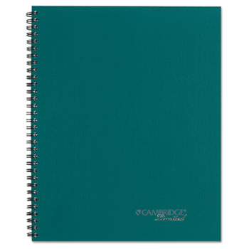 Cambridge Side-Bound Guided Business Notebook, 7 1/4 x 9 1/2, Teal, 80 Sheets