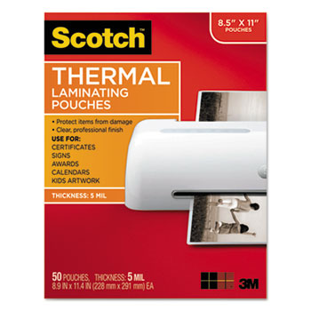 Scotch™ Letter Size Thermal Laminating Pouches, 5 mil, 11 1/2 x 9, 50/Pack