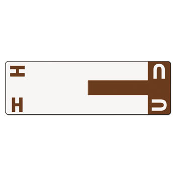 Smead Alpha-Z Color-Coded First Letter Name Labels, H &amp; U, Dark Brown, 100/Pack