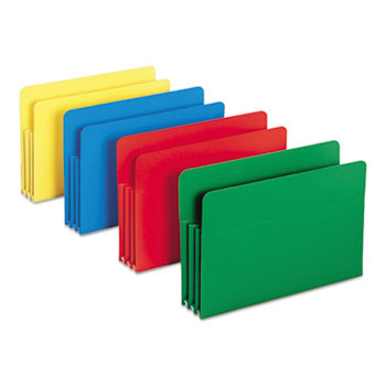 Smead Exp File Pockets, Straight Tab, Poly, Legal, Assorted, 4/Box