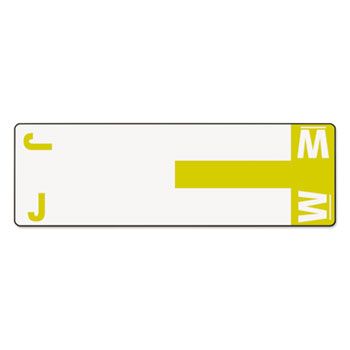 Smead Alpha-Z Color-Coded First Letter Name Labels, J &amp; W, Yellow, 100/Pack