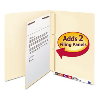 Smead Manila Self-Adhesive End/Top Tab Folder Dividers, 2-Sections, Letter, 100/Box