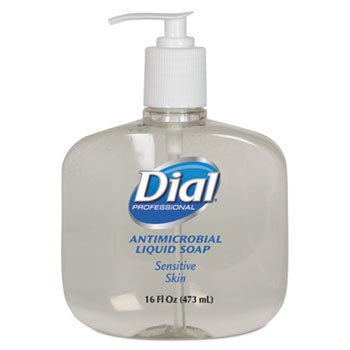 Dial&#174; Professional Antimicrobial Soap for Sensitive Skin, 16oz Pump Bottle, 12/Carton