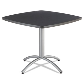 Iceberg CafWorks Table, 36w x 36d x 30h, Graphite Granite/Silver
