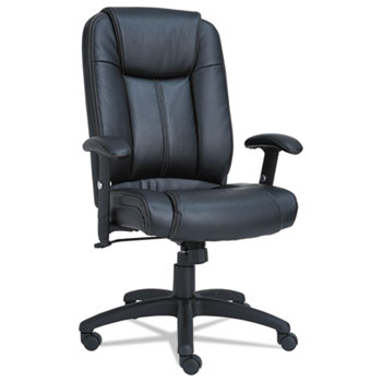 Alera Alera CC Series Executive High-Back Bonded Leather Chair, Supports Up to 275 lb, 19.29&quot; to 22.83&quot; Seat Height, Black