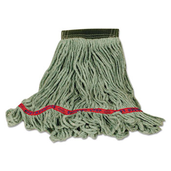 Rubbermaid&#174; Commercial Swinger Loop Wet Mop Heads, Cotton/Synthetic Blend, Green, Large, 6/Carton