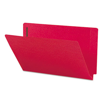Smead Two-Inch Capacity Fastener Folders, Straight Tab, Legal, Red, 50/Box