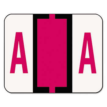 Smead A-Z Color-Coded Bar-Style End Tab Labels, Letter A, Red, 500/Roll