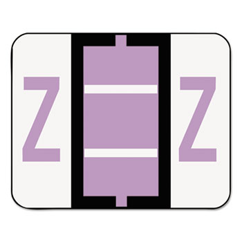 Smead A-Z Color-Coded Bar-Style End Tab Labels, Letter Z, Lavender, 500/Roll