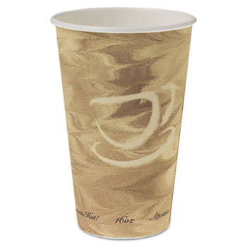SOLO&#174; Cup Company Mistique Hot Paper Cups, 16oz, Brown, 50/Sleeve, 20 Sleeves/Carton
