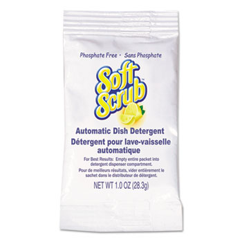Soft Scrub&#174; Automatic Dish Detergent, Lemon Scent, Powder, 1 oz. Packet, 200/Carton