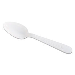 GEN Wrapped Cutlery, 6&quot; Teaspoon, Heavyweight, Polypropylene, White, 1,000/Carton