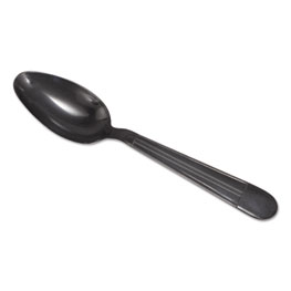 GEN Wrapped Cutlery, 6,25&quot; Teaspoon, Heavyweight, Polypropylene, Black, 1,000/Carton