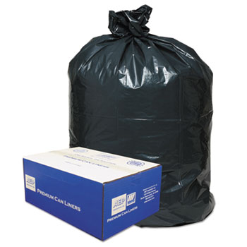 Classic 2-Ply Low-Density Can Liners, 55-60gal, .9mil, 38 x 58, Black, 100/Carton