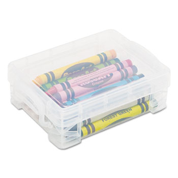 Advantus Super Stacker Crayon Box, Clear, 3 1/2&quot; x 4 4/5&quot; x 1 3/5&quot;