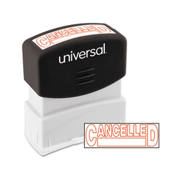 Universal Message Stamp, CANCELLED, Pre-Inked One-Color, Red