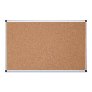 MasterVision Value Cork Bulletin Board with Aluminum Frame, 48 x 96, Natural