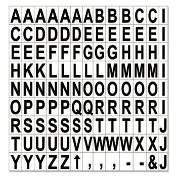 MasterVision Interchangeable Magnetic Characters, Letters, Black, 3/4&quot;h