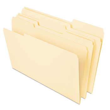 Universal Deluxe Heavyweight File Folders, 1/3-Cut Tabs: Assorted, Letter Size, 0.75&quot; Expansion, Manila, 50/Pack
