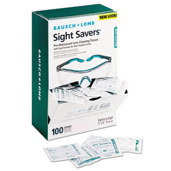 Bausch &amp; Lomb Sight Savers Pre-Moistened Anti-Fog Tissues with Silicone, 100/Box
