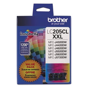 Brother LC2053PKS Innobella Super High-Yield Ink, Cyan/Magenta/Yellow, 3/PK