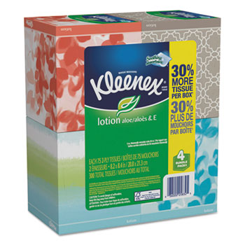 Kleenex Lotion Facial Tissue, 8 Boxes/Carton