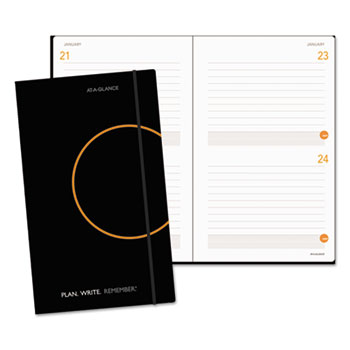 AT-A-GLANCE Plan. Write. Remember. Planning Notebook Two Days Per Page, 5 1/8 x 8 1/4, Black
