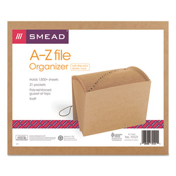 Smead A-Z Indexed Expanding Files, 21 Pockets, Kraft, Letter, Brown