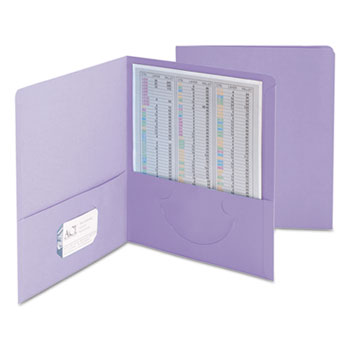 Smead Two-Pocket Folder, Textured Heavyweight Paper, Lavender, 25/Box