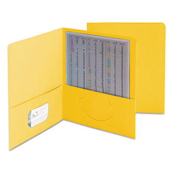 Smead Two-Pocket Folder, Textured Heavyweight Paper, Yellow, 25/Box