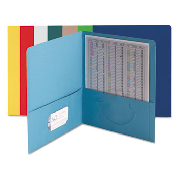 Smead Two-Pocket Folder, Textured Heavyweight Paper, Assorted, 25/Box