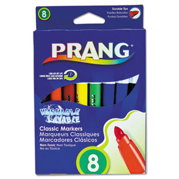 Prang&#174; Washable Markers, Eight Assorted Colors, 8/Set
