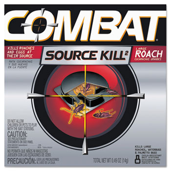 Combat&#174; Source Kill Large Roach Killing System, Child-Resistant Disc, 8/Box