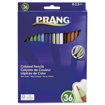 Prang&#174; Colored Woodcase Pencils, 3.3 mm, 36 Assorted Colors/Set