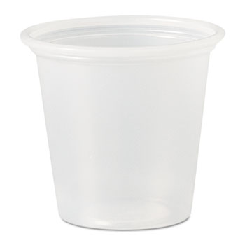 SOLO&#174; Cup Company Polystyrene Portion Cups, 1 1/4 oz, Translucent, 2500/Carton